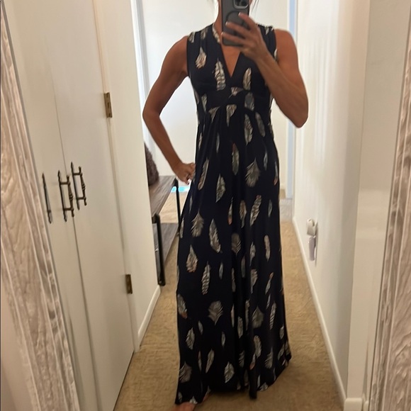 Veronica M Feather Print Maxi Dress - Picture 1 of 4